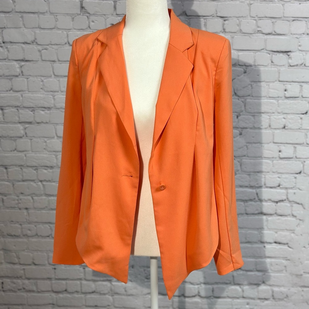 Anna Grace Orange One Button Blazer Size M - Picture 2 of 12